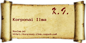 Korponai Ilma névjegykártya